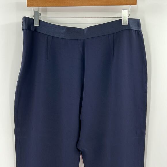 Kobi Halperin Women's High Waisted Flat Front Ankle Pants - Navy - Large - Picture 8 of 9